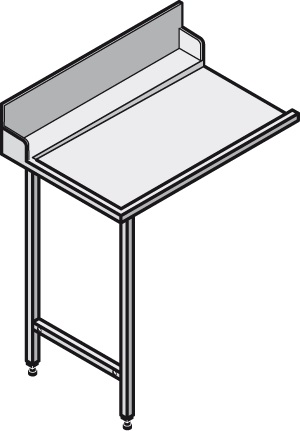 ecomax by HOBART Standard-Tisch für Haubenspülmaschine H604; ohne Becken, mit Spritzblech (200 mm)