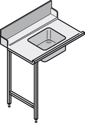 ecomax by HOBART Standard-Tisch für Haubenspülmaschine H604; mit Becken, mit Spritzblech (200 mm)